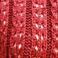 Closeup detail photo of Footprints Scarf eyelet lace stitches
