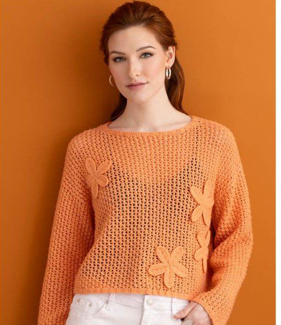 Ella Rae Bellis Top Sweater Kit Version A Papaya