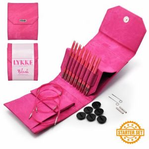 Lykke Blush 5" Interchangeable Starter Kit Needles Fuchsia Denim