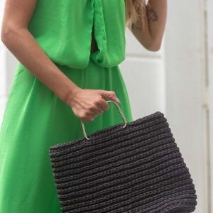 Circulp Premium T Shirt Yarn Pattern Hand Bag with Metal Handle